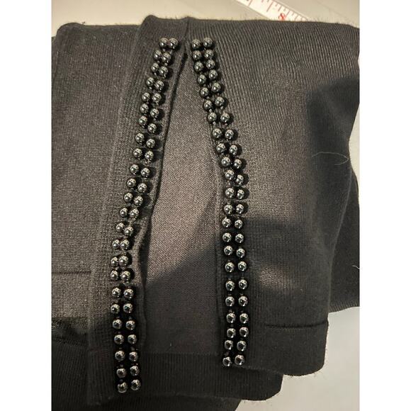 Calligraphy XL, Goth micro ribbed a-line beaded side slit knit midi skirt new
 - Picture 4 of 9